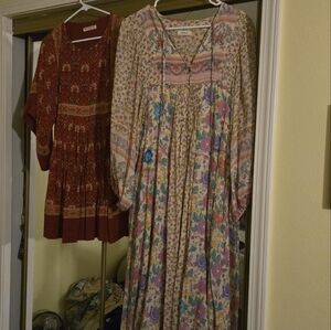 NWOT Spell mossy patchwork gown